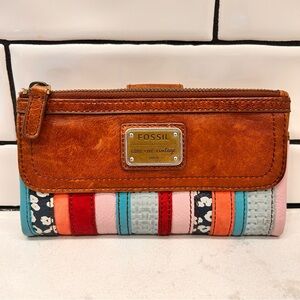 Fossil Emory Patchwork Multicolor Clutch Wallet